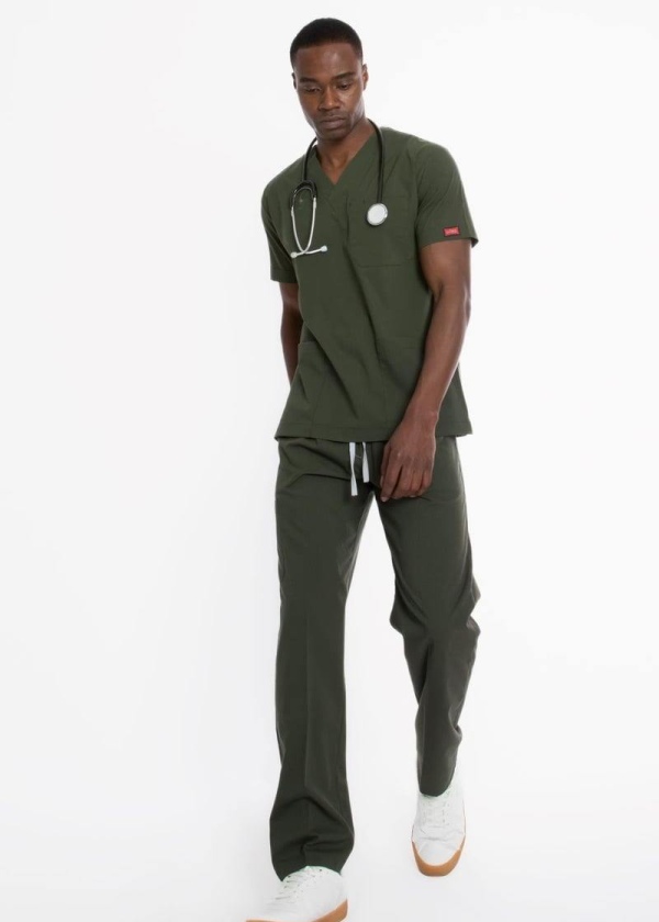 YAĞ YEŞİLİ U-FLEX ERKEK SCRUBS TAKIM