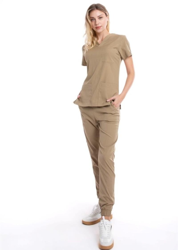 BEJ JOGGER KADIN ÜNİFORMA TAKIM