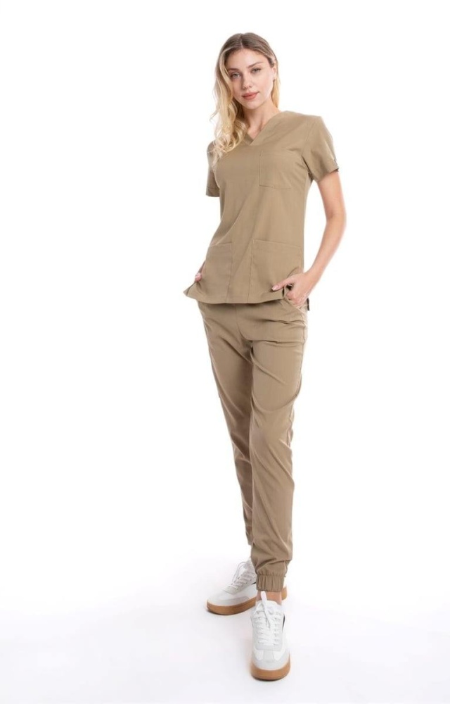 BEJ JOGGER KADIN ÜNİFORMA TAKIM
