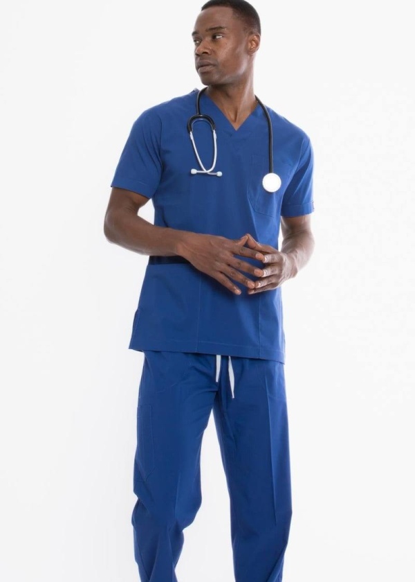FIRTINA MAVİ U-FLEX ERKEK SCRUBS TAKIM