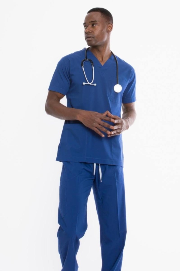 FIRTINA MAVİ U-FLEX ERKEK SCRUBS TAKIM