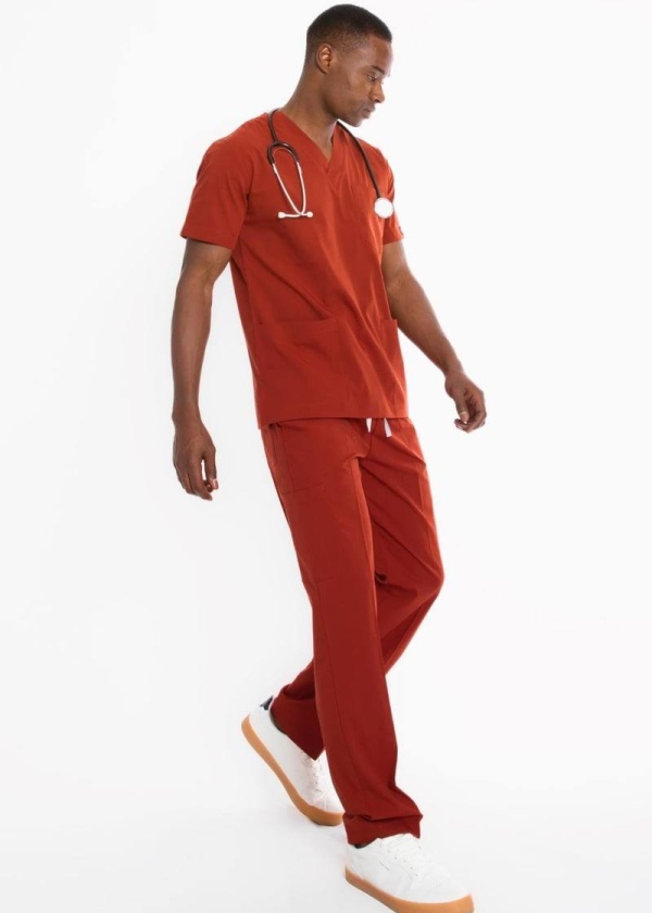 YANIK TURUNCU U-FLEX ERKEK SCRUBS TAKIM