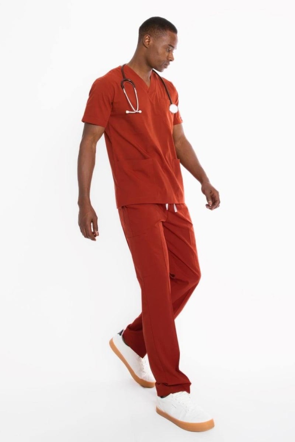 YANIK TURUNCU U-FLEX ERKEK SCRUBS TAKIM