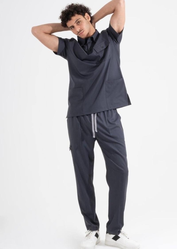ANTRASİT GRİ MILAN PREMIUM SCRUBS TAKIM