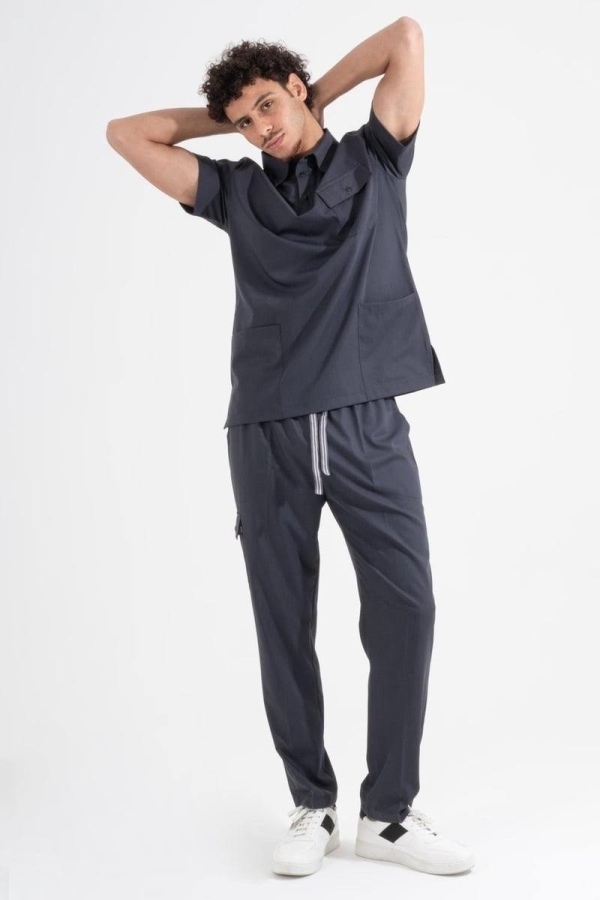 ANTRASİT GRİ MILAN PREMIUM SCRUBS TAKIM